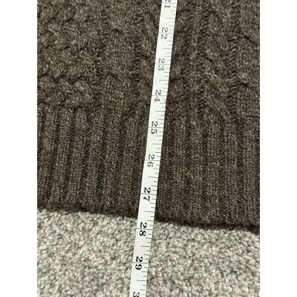 Pendleton Men's Shetland Fisherman Wool Cable Knit Sweater Small Brown